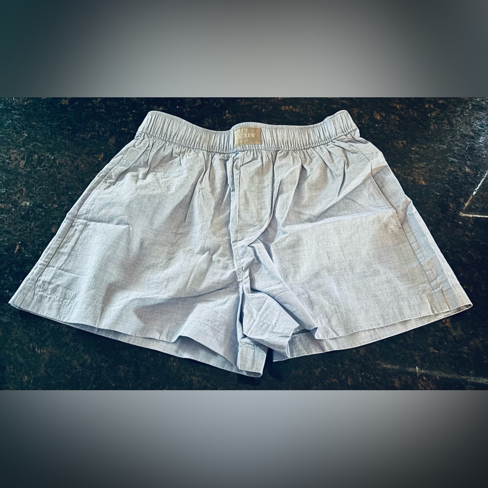 NWT J.Crew End-on-end cotton boxer short Hydrangea Blue XS Casual Preppy Classic - Picture 2 of 7